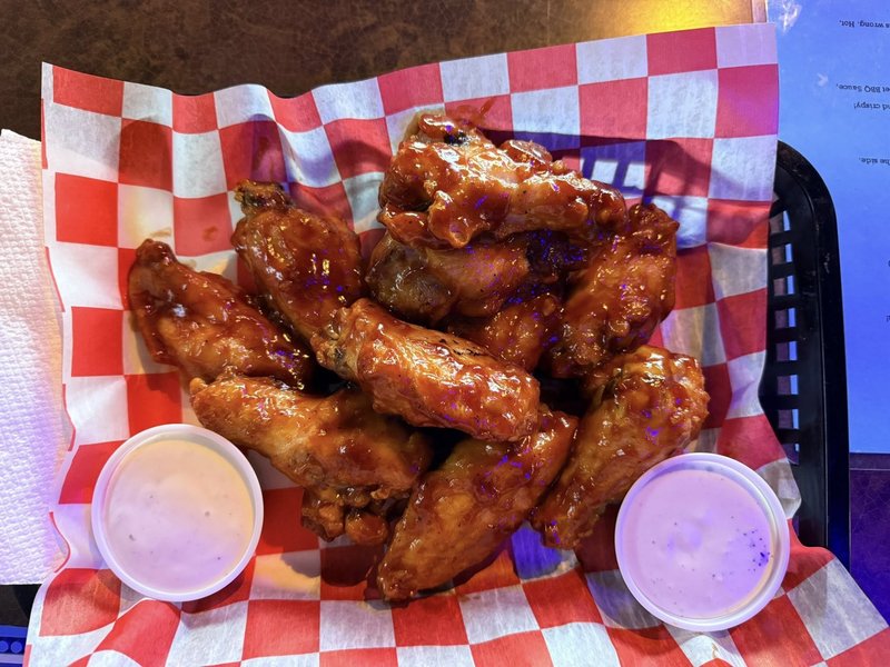 Glazed wings with dipping sauce